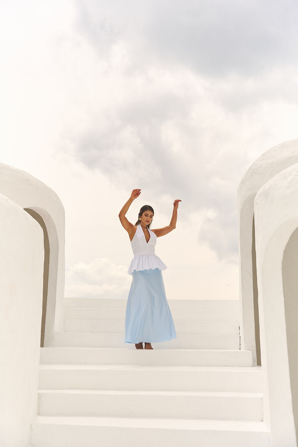 Falda en seda Baby Blue