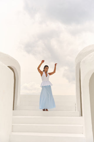 Falda en seda Baby Blue