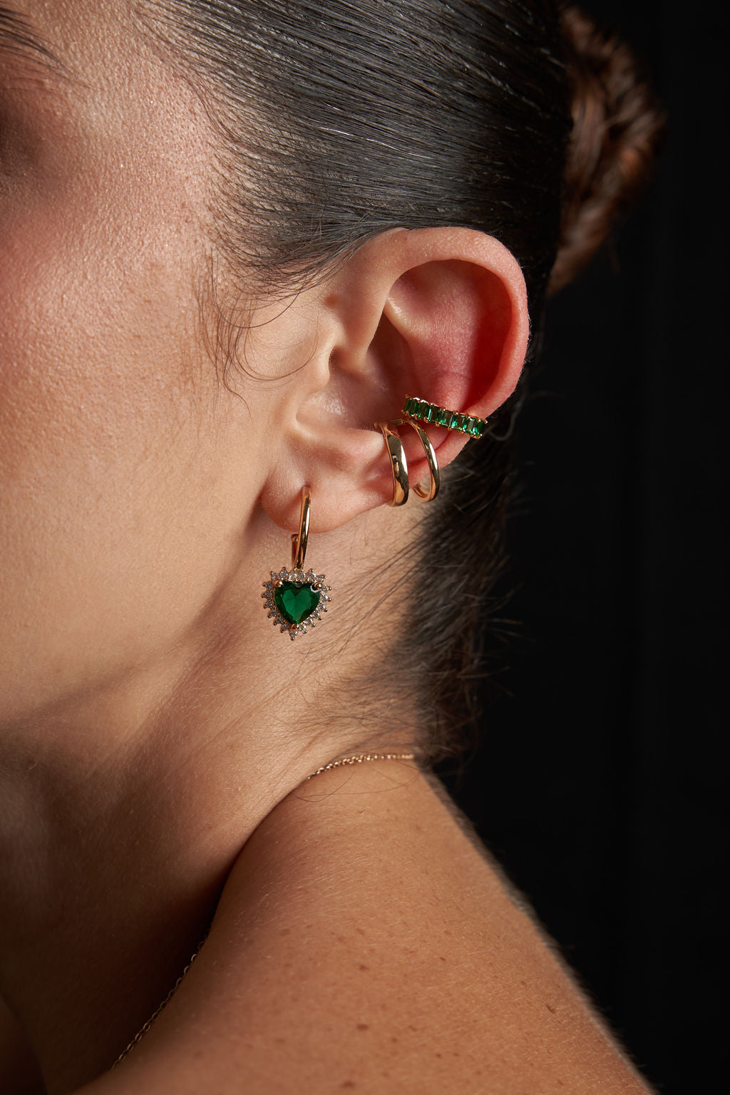 Earcuff piedras verdes