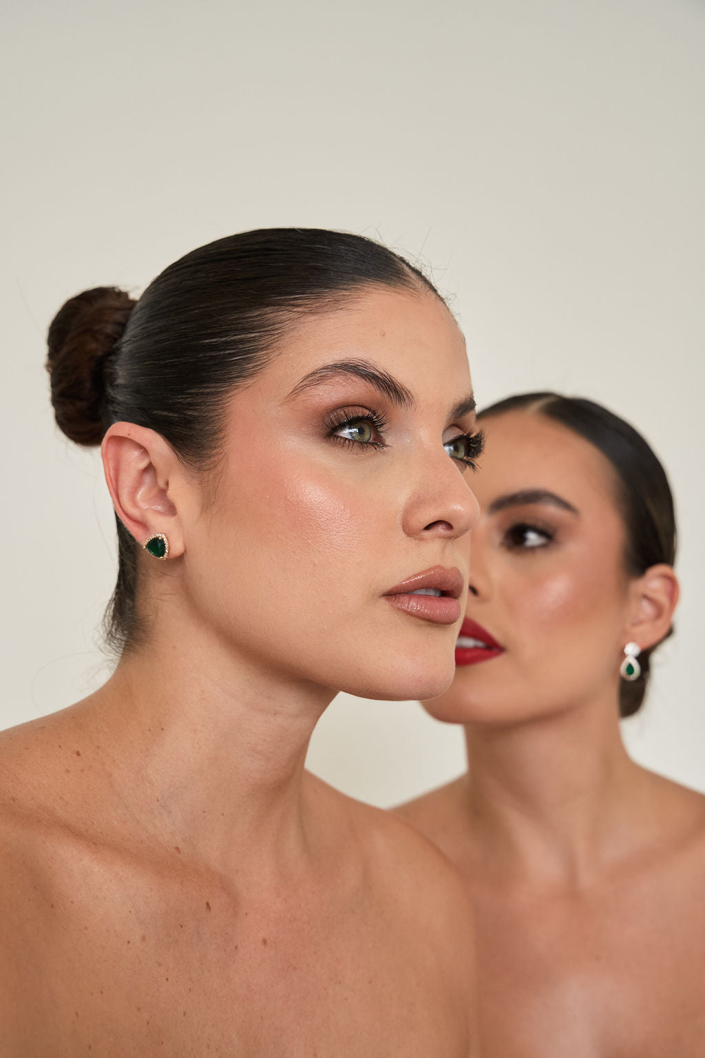 Aretes gotas verdes
