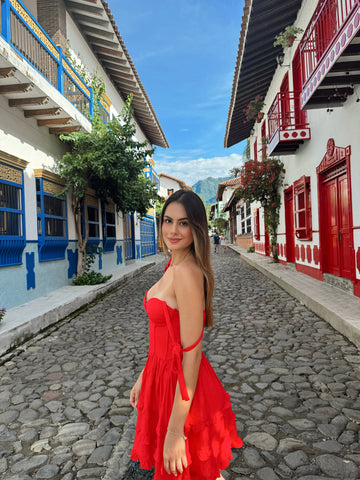 Bali Dress en lino Rojo